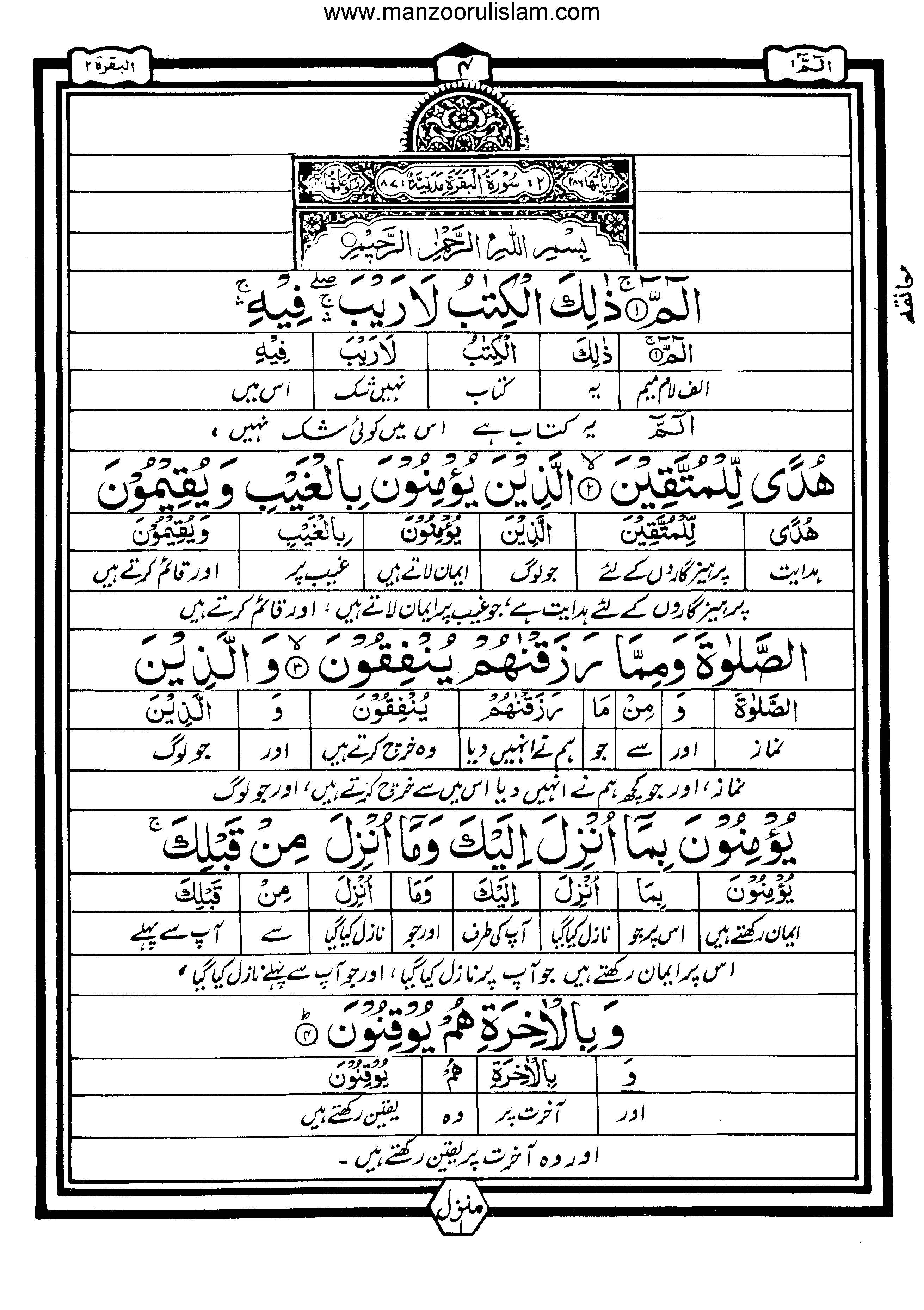 Quran with Urdu Translation AlifLamMeem الم